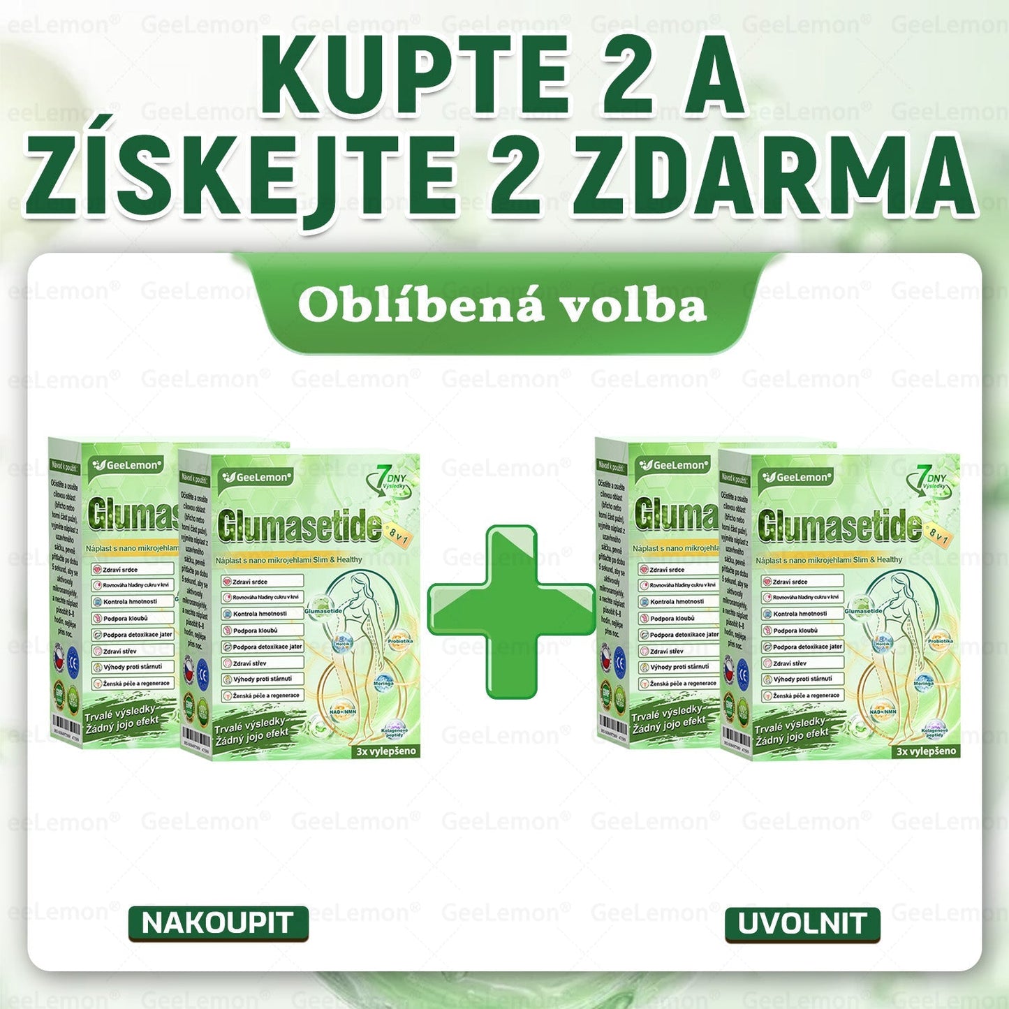 🍃🎁 𝐆𝐞𝑒𝑙𝑒𝐦𝐨𝐧® Glum𝐚𝐬𝐞tide 8 v 1 – Zeštíhlující nano mikrojihlový náplast 🇨🇿 Jen 1× denně ✅ Viditelné změny za 7 dní – na obezitu, kardiovaskulární zdraví, diabetes a kloubní problémy
