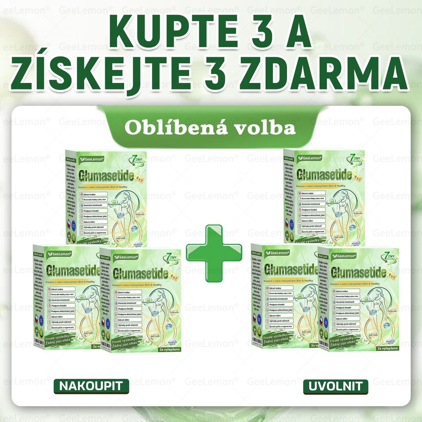 🍃🎁 𝐆𝐞𝑒𝑙𝑒𝐦𝐨𝐧® Glum𝐚𝐬𝐞tide 8 v 1 – Zeštíhlující nano mikrojihlový náplast 🇨🇿 Jen 1× denně ✅ Viditelné změny za 7 dní – na obezitu, kardiovaskulární zdraví, diabetes a kloubní problémy