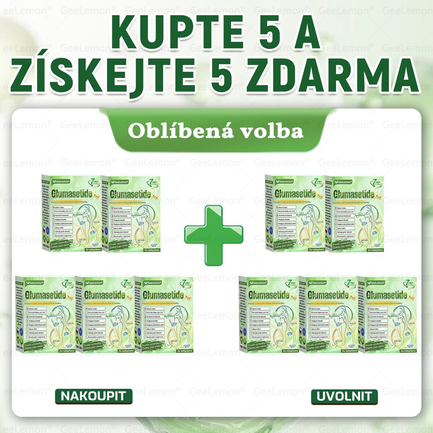 🍃🎁 𝐆𝐞𝑒𝑙𝑒𝐦𝐨𝐧® Glum𝐚𝐬𝐞tide 8 v 1 – Zeštíhlující nano mikrojihlový náplast 🇨🇿 Jen 1× denně ✅ Viditelné změny za 7 dní – na obezitu, kardiovaskulární zdraví, diabetes a kloubní problémy